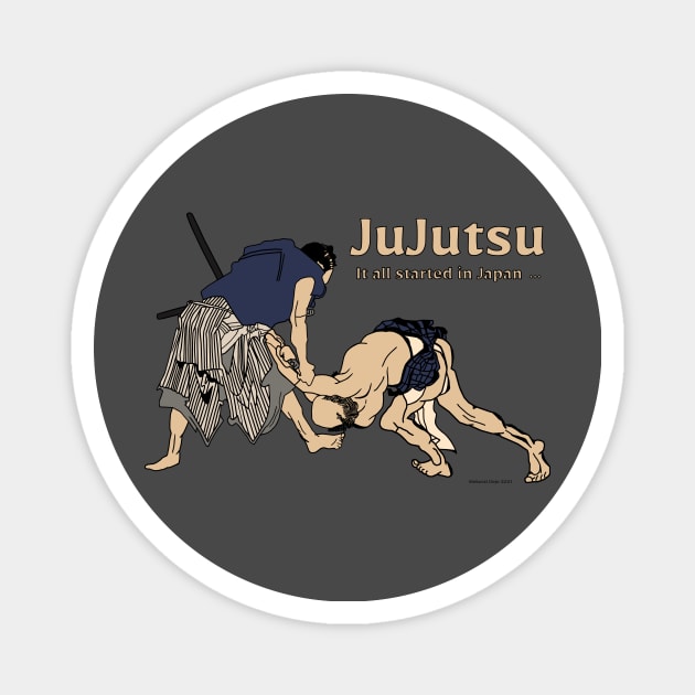 Jujutsu by Hokusai Magnet by Mosaicblues